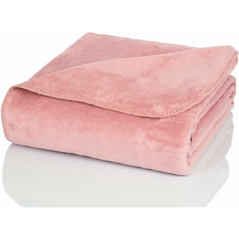 Glart Morbida Coperta in Rosa Antico 150x200 cm per Divano, Coperta in Lana Morbida Come Copriletto, Senza Maniche, Rosa