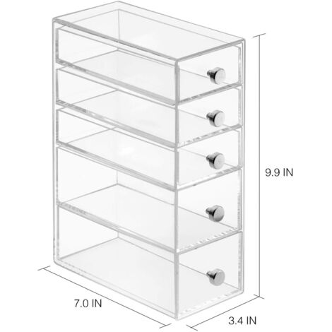 Confezione da 25 organizer trasparenti per cassetti, organizer per trucchi trasparenti antiscivolo per bagno, cosmetici, cucina, ufficio | Leroy Merlin
