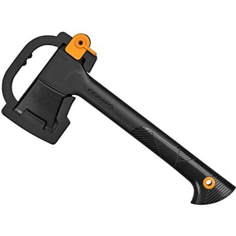 Fiskars Ascia Universale, Solid, Fodero per la Lama e il Trasporto, Rivestimento Antiaderente, Lama in Acciaio/Manico in Plastica Rinforzata con Fibra di Vetro, Nero, A6, 39 cm, 652 g, 1052046 (1/2)