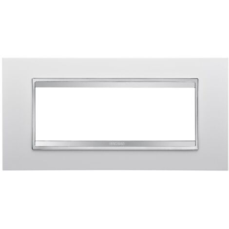 GEWISS - GW16206TB - Placca Lux - In Tecnopolimero - 6 Posti - Bianco Latte - Serie Chorus (1/2)