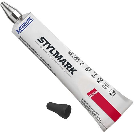 Markal 96655 - Pennarello, punta a sfera, 3 mm, in acciaio, colore: nero