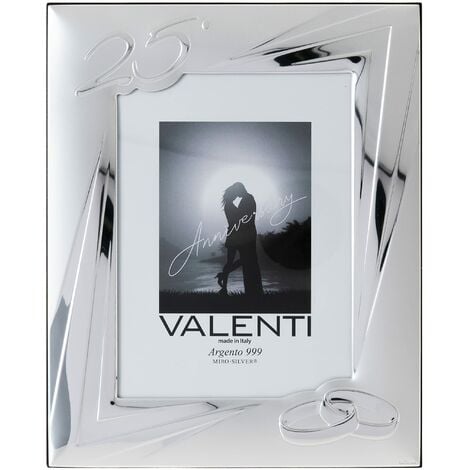 Valenti&Co - Cornice Portafoto in Argento cm 13x18. Ideale Come Regalo per  Matrimonio o per la Mamma