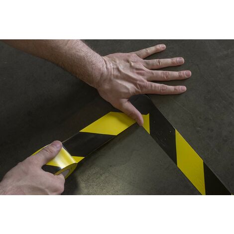 Duck® 134-01 - Nastro segnaletico in PVC, 60 mm x 66 m, colore: Nero/Giallo