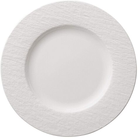 Villeroy & Boch Manufacture Rock Piatto Piano, Porcellana Premium, Bianco, 27 cm (1/5)