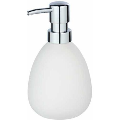 Wenko, dispenser di sapone Polaris, capacità: 0,37 L, ceramica, 9,5 x 8,5 x 16 cm, ceramica, bianco, 9,5 x 16 x 9 cm