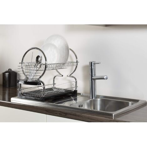 Portabicchieri A 2 Livelli Con Vassoio Raccogligocce Rimovibile Organizer Per Piano Cucina Scolapiatti In Vetro Con Cestello Raccogligocce Porta Trucchi 90526101