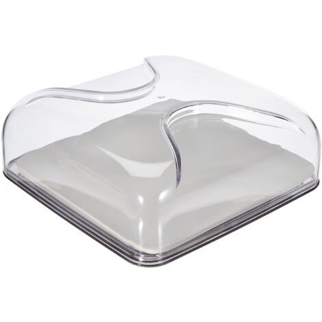 Guzzini Copriformaggio Quadrato Gocce, Grigio Cielo, 25.5 x 25.5 x h11.5 cm (1/4)