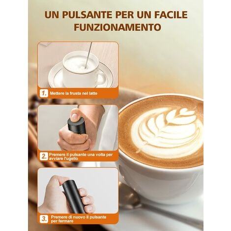 Montalatte Elettrico Funzionalità per Latte Caldo Freddo Schiumatore  Cappuccino