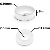 2 Tapas Protectoras Para Tornillos De Ducha - Cromo, 20 Mm (incluye Arandelas)