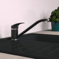 EISL Rubinetto per lavello, rubinetto da cucina, girevole a 360°, ideale per doppio lavello, miscelatore monocomando, NI182SMCR, granito/nero