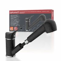 EISL NI183SMCR-LP - Rubinetto da cucina a bassa pressione Granit con doccetta girevole a 360°, ideale per doppio lavello, rubinetto cucina, miscelatore monocomando a bassa pressione