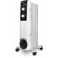 Orbegozo RF 1000, radiatore ad olio, potenza 1000 W, 5 elementi, termostato regolabile, luci LED, 2 livelli di potenza