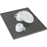 Wenko Tappetino scolapiatti Maxi, Extra Grande, in Gomma, con Struttura a Nodi, per asciugare Piatti e Bicchieri, in plastica di Alta qualità, Lavabile in lavastoviglie, 40 x 30 cm, Grigio