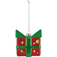 Alessi Decorazione Natalizia in Vetro soffiato Decorata a Mano, Multicolore, 7 cm x 7 cm x 5 cm