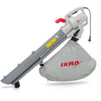 IKRA aspiratore soffiatore trituratore elettrici IBV 3000 3in1, velocità di soffiaggio 240 km/h, regolazione variabile della velocità