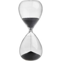TFA Dostmann Clessidra analogica 18.6009.10.90, 15 minuti, oggetto di design, timer, in vetro, antracite, sabbia, (L) 73 x (H) 190 mm