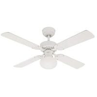 Westinghouse Ventilatore A Soffitto Vegas E27, 60 W, Finitura, Pale In  Bianco, Pino Chiaro, 41.34 x