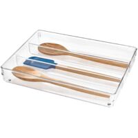 iDesign Linus Organizer Cucina Multiuso, Grande Contenitore Cucina In Plastica Con Maniglie, Set Da 4 Box Cucina, Trasparente