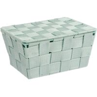 JiatuA Cesto Portaoggetti In Plastica Con Manico In Silicone – 31,5x17,8x15,7 Cm – Grande, Verde - 2
