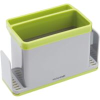 KitchenCraft 4-in-1 Plastica per lavello cucina, 19,5 x 9,5 x 12 cm (7,5" x 3,5" x 4,5") - Grigio / Verde