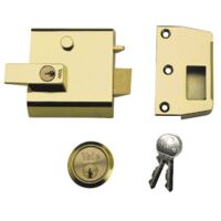 Yale Locks P1 - Serratura di sicurezza doppia Nightlatch, finitura Brasslux, 60 mm