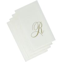 Divertente con tovaglioli di carta con Caspari Caspari iniziali R Lot 24 Pearl asciugamani bianchi