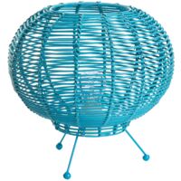 Lussiol 233744 Poster, Lampada Decorativa, Rattan Blu Turchese, Ø 30 x H 26 cm