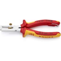 KNIPEX 11 06 160 T Pinza spelacavi con molla di apertura universale isolante con manici rivestiti in materiali multicomponenti, collaudati VDE con anello di fissaggio isolante incorporato per aggancia