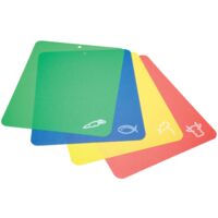 KitchenCraft Set di 4 Taglieri Flessibili in Polietilene Non Tossico, 38 cm x 30 cm - Multicolore