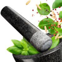 madeco Pestello di ricambio in granito, 16 cm, pestello in pietra nero lucido, per mortaio granito singolo (senza mortaio) spezie, erbe aromatiche, noci macinare