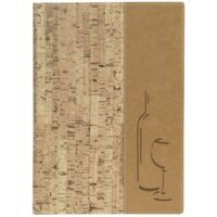 SECURIT - Carta Dei Vini Linea Design - Per Caffè, Ristoranti, Bar - Formato A4 - Similpelle - 1 Doppio Inserto 4 Pagine Incluso - Stile Cork - Colore Beige