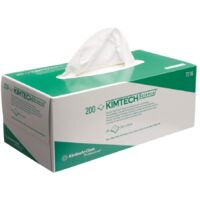 Kimtech Science Salvietta altamente assorbente e priva di lanugine in una scatola per uso in laboratorio.