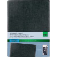 SIGEL SM135 Cartellina portamenù con rilegatura a vite, nero, per A5, senza stampa