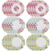 Talking Tables Piatti Carta Vintage (24 Pezzi) Piatti Colorati per Feste di Compleanno, Baby Shower, Matrimoni e Anniversari Piatti Usa e Getta in Colori Pastello