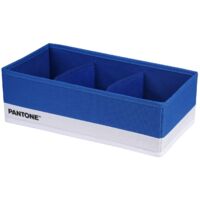 PANTONE Organizer Armadio e Cassetti Salvaspazio, 1 Pezzo, 3 Scomparti Biancheria e Vestiti, Organizer Cassetti Bagno Camera da Letto Portaoggetti, Divisori per Cassetti Pieghevole 32x16x10 cm, Blu