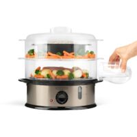 Vaporiera BLACK + DECKER BXST800E, 800W - Cuoci A Vapore In Modo Sano E Senza BPA | 6,5L, 2 Vassoi, Timer