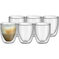 WMF Kult - Set di 6 bicchieri da cappuccino a doppia parete, 250 ml, effetto fluttuante, calici termici, bicchieri da tè resistenti al calore, bicchieri da caffè