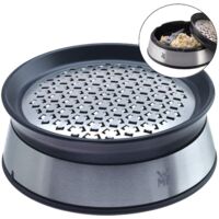 WMF Kitchen Classics 644646030 - Grattugia per zenzero con contenitore, in acciaio INOX Cromargan, colore: nero