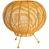 Lussiol 233745 Poster, Lampada Decorativa, Rattan Giallo, Ø 30 x H 26 cm