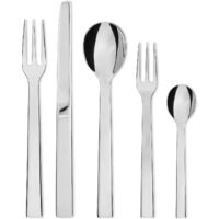 Alessi DC05S5 Santiago Set di Posate, in Acciaio Inossidabile, 18/10, Lucido, 5 Pezzi