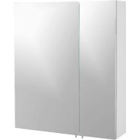 Schildmeyer Basic - Armadietto a specchio, in metallo, vetro, 60 cm, bianco