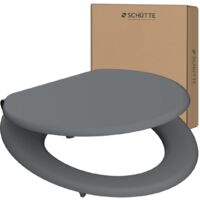 Schütte 80102-A Spirit - Meccanismo di abbassamento automatico in legno, coperchio con anima in legno (carico massimo del sedile WC 150 kg), grigio, grigio
