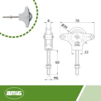Doppia Puleggia Fissa Amig Mod. 651 - Ruota Plastica Bianca 8x30mm, Acciaio Zincato Per Interni/Esterni - Foto 4