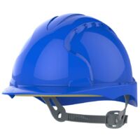 JSP EVO 2 Safety Helmet with Slip Ratchet Adjustment Harness EN 397 Industrial Hard Hat for Building, Construction and Work sites Blue (AJE030000500)