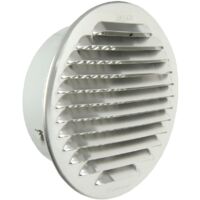 La Ventilazione GTAP125R Griglia Tonda da Incasso, con imbocco in plastica Diametro 115 mm, Alluminio, ø 150 mm