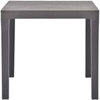 Tavolo Esterno Bali 80x80cm Moka - Polipropilene Resistente, Effetto Legno, Made In Italy