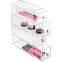 iDesign Porta trucchi con 3 cassetti, Mini cassettiera per make up