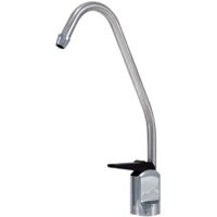 Rubinetto cromato a pulsante nero per apparecchiature domestiche ad osmosi inversa. Per l'erogazione di Acqua Osmotizzata. Installazione facile. Realizzato con materiali di qualità. Bbagua.