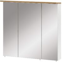Schildmeyer Padua Armadio con Specchio, Bianco/Rovere, 70,5 x 16 x 72,3 cm