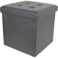 Home Deco Factory Scatola di Immagazzinaggio, Poliuretano, Grigio, 37.5 x 37.5 x 37.5 cm